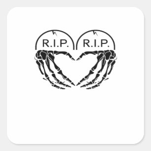 Rip, Heart Shaped Design Made From Gravestones, An Square Sticker