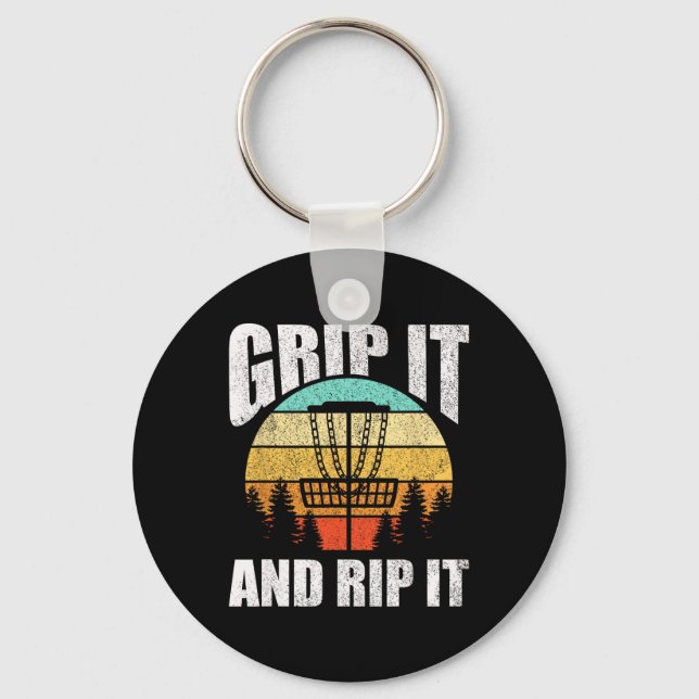 Rip It And Grip It Disc Golf  Key Ring (Front)