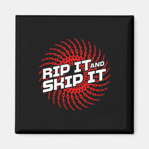 Rip It And Skip It Funny Disc Golf Ultimate Throw  Magnet