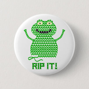 Rip It! Vector Crochet Frog 6 Cm Round Badge