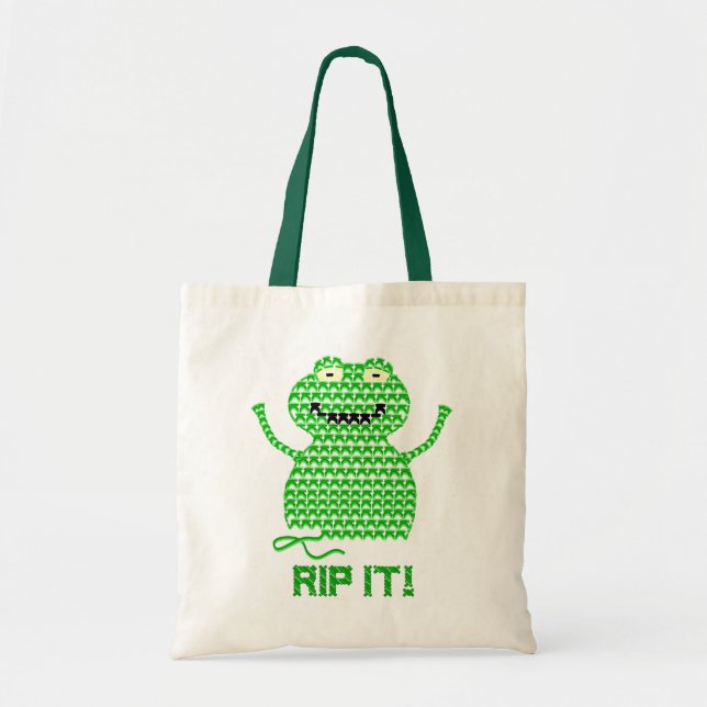 Rip It! Vector Crochet Frog Tote Bag (Front)