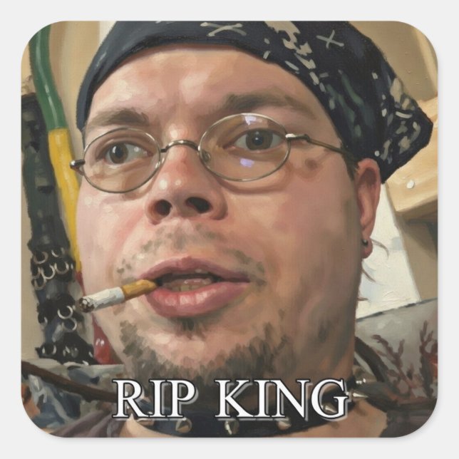 RIP KINGCOBRAJFS Meme Tribute Art  Square Sticker (Front)