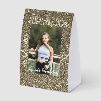 RIP MY 20s silver golden birthday add name date