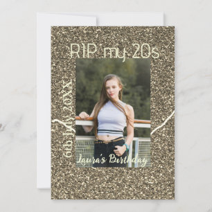 RIP MY 20s silver golden birthday add name date Invitation