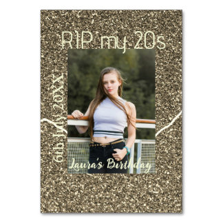 RIP MY 20s silver golden birthday add name date Table Number