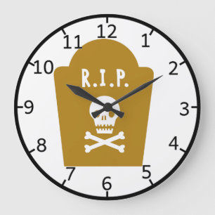 RIP Skull Large Clock