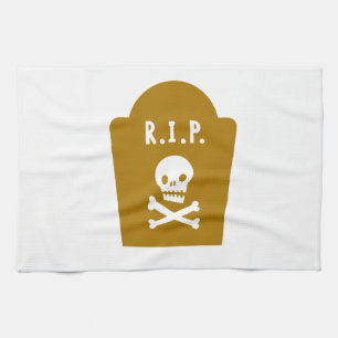 RIP Skull Tea Towel