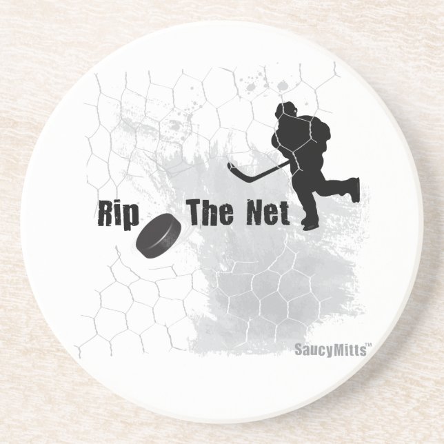 Rip the Net Hockey Coaster (Front)