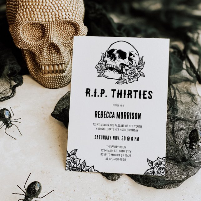 RIP Thirties 40th Birthday Invitation (RIP Thirties 40th Birthday Invite)