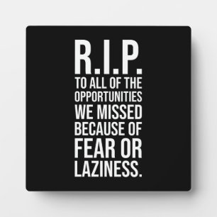 RIP To Missed Opportunities, Gym, Hustle, Success Plaque