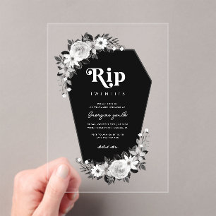 Rip to my 20s Funny Transparent 30th Birthday Acrylic Invitations