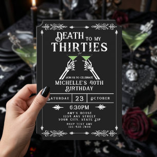 RIP To My 30s Trendy Gothic 40th Birthday Invitation