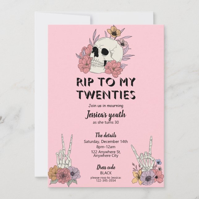RIP To My Twenties 30th Birthday Party Invitation (Front)