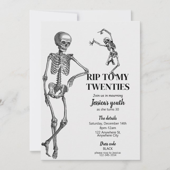RIP To My Twenties 30th Birthday Party Invitation (Front)