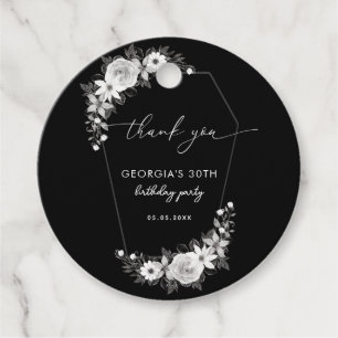 Rip To My Twenties Black 30th Birthday Thank You Favour Tags