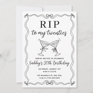 RIP to my Twenties Funeral 30th Birthday Party Invitation