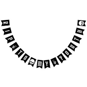 RIP To My Youth Skull Skeleton Birthday Banner