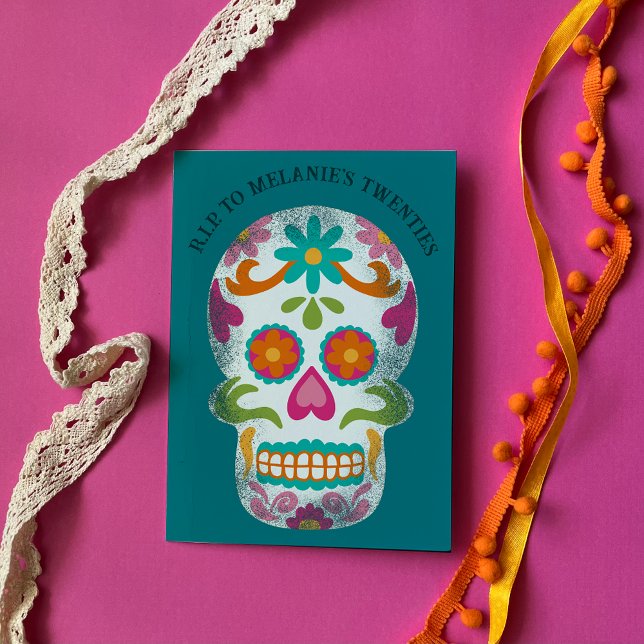 RIP to Your 20s Personalised Sugar Skull Birthday Card (Creator Uploaded)
