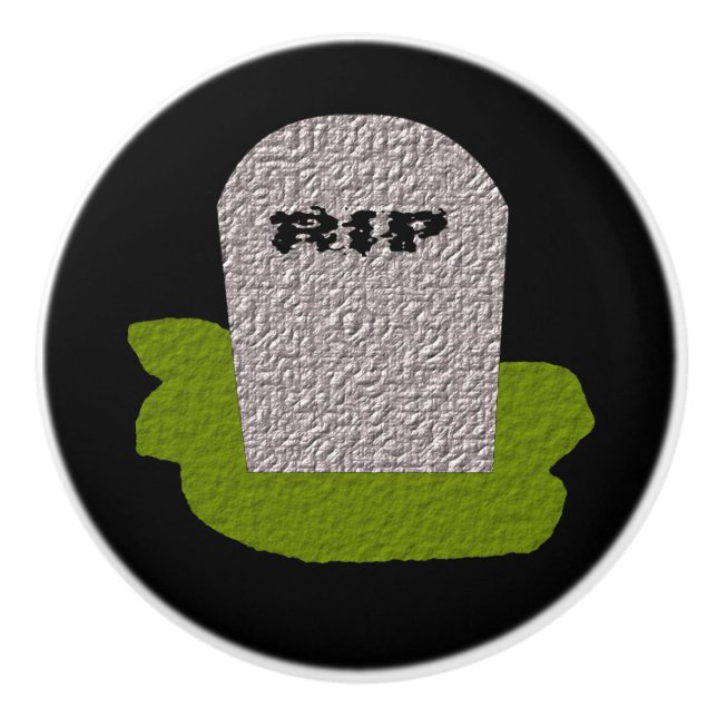 RIP Tombstone Ceramic Knob (Front)