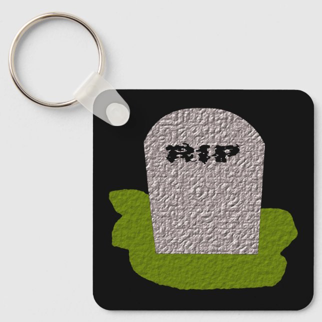 RIP Tombstone Custom Key Ring (Front)