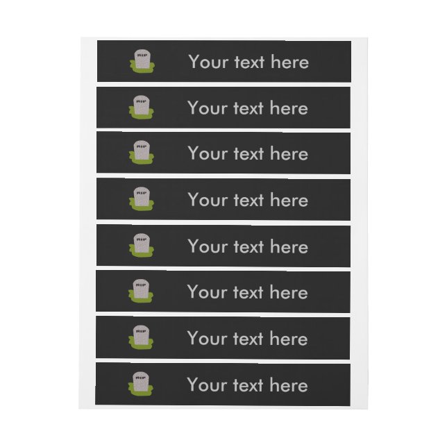RIP Tombstone Customisable Labels (Sheet)