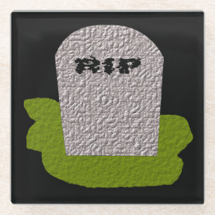 RIP Tombstone Glass Coaster