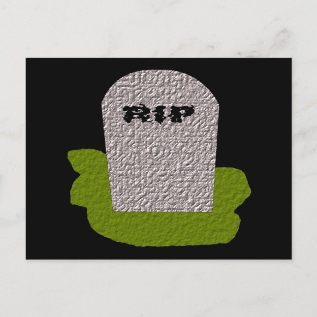 RIP Tombstone Postcard (Front)