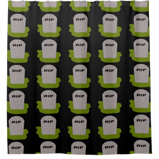 RIP Tombstone Shower Curtain (Front)
