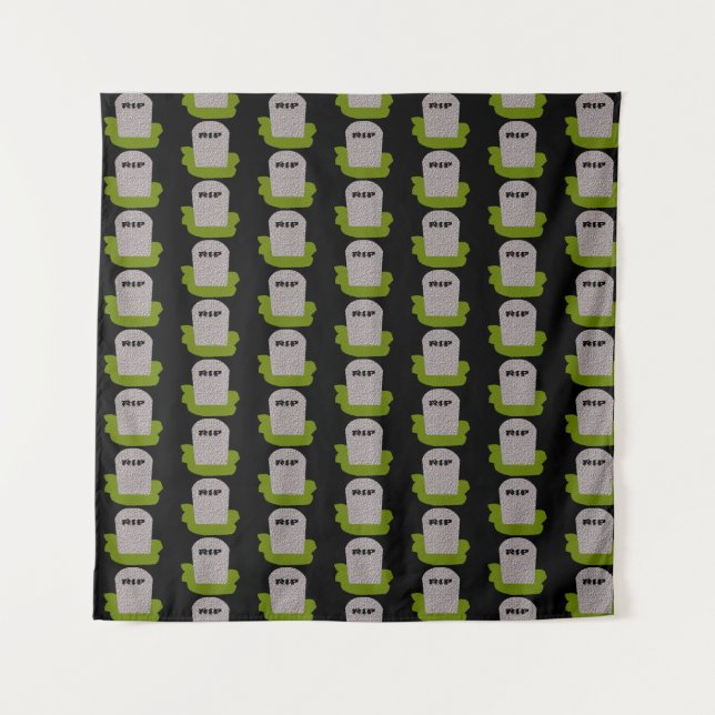 RIP Tombstone Tapestry (Front (Horizontal))