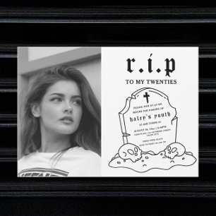 RIP Twenties 20s Funny Funeral 30th Birthday Photo Invitation