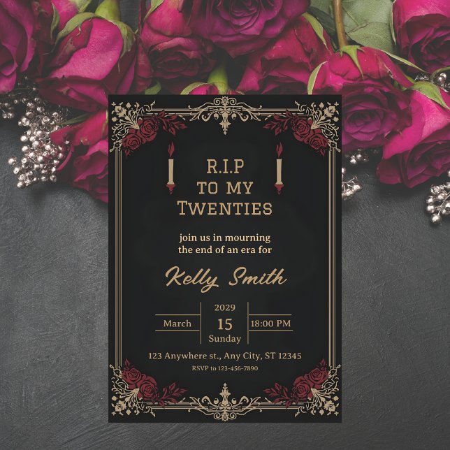 RIP Twenties Fun 30th Birthday Invitation (Creator Uploaded)