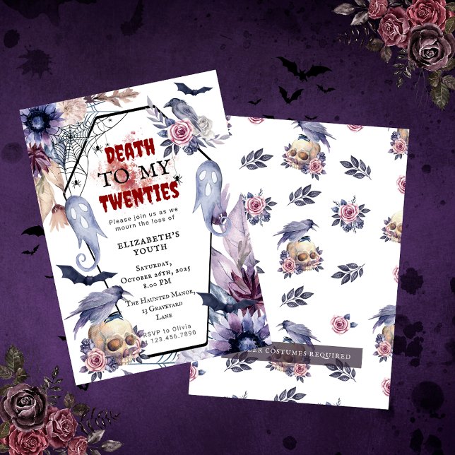 RIP twenties Gothic Halloween Milestone birthday  Invitation (Creator Uploaded)