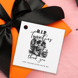 RIP Twenties Gothic Skull Birthday Party Thank You Favour Tags