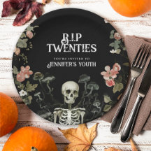 RIP Twenties Skeleton Floral 30th Birthday Party