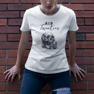 RIP Twenties Vintage Skull Cocktail Birthday Party T-Shirt