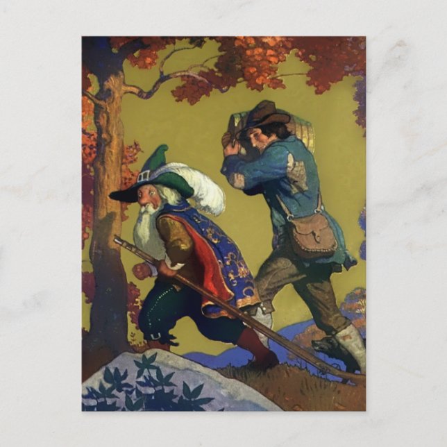 “Rip Van Winkle” Book Cover by NC Wyeth Postcard (Front)
