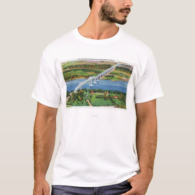 Rip Van Winkle Bridge over Hudson River T-Shirt (Front)