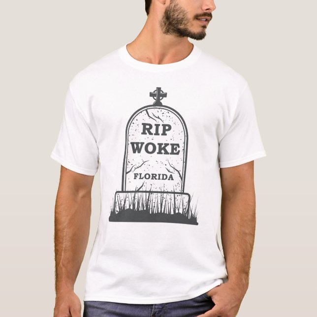 RIP Woke – DeSantis Florida Anti-Woke Conservative T-Shirt (Front)