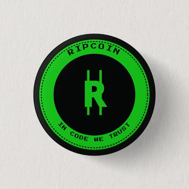 RipCoin - In Code We Trust Button (Front)