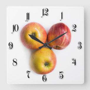 Ripe apples square wall clock