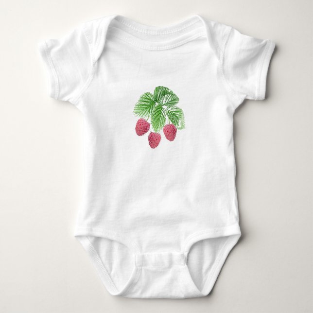 Ripe, berries, raspberries baby bodysuit (Front)