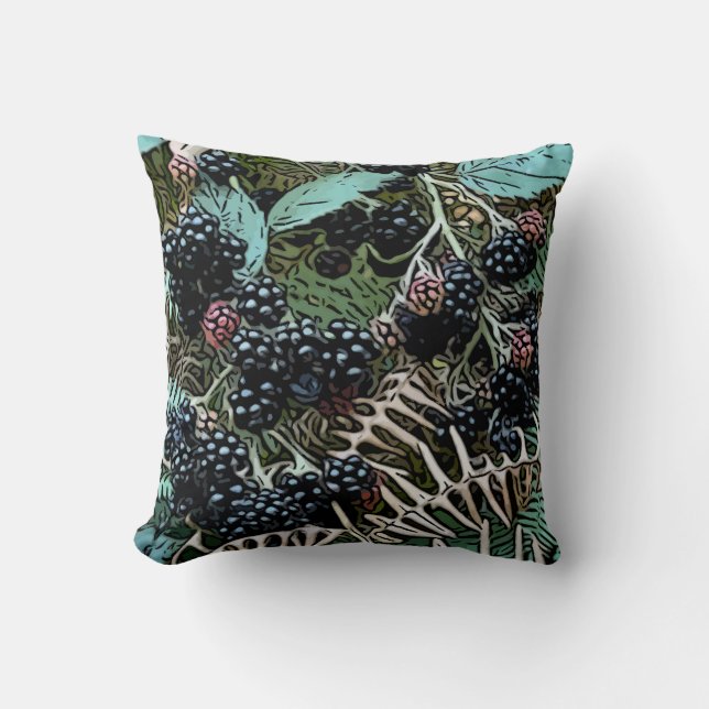 Ripe blackberries cushion (Front)