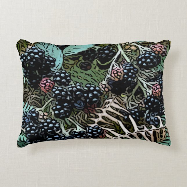 Ripe blackberries decorative cushion (Front)