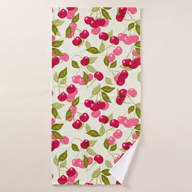 Ripe cherry bath towel (Bath Towel)