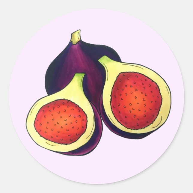 Ripe Fresh Summer Figs Fig Tree Food Cooking Classic Round Sticker (Front)