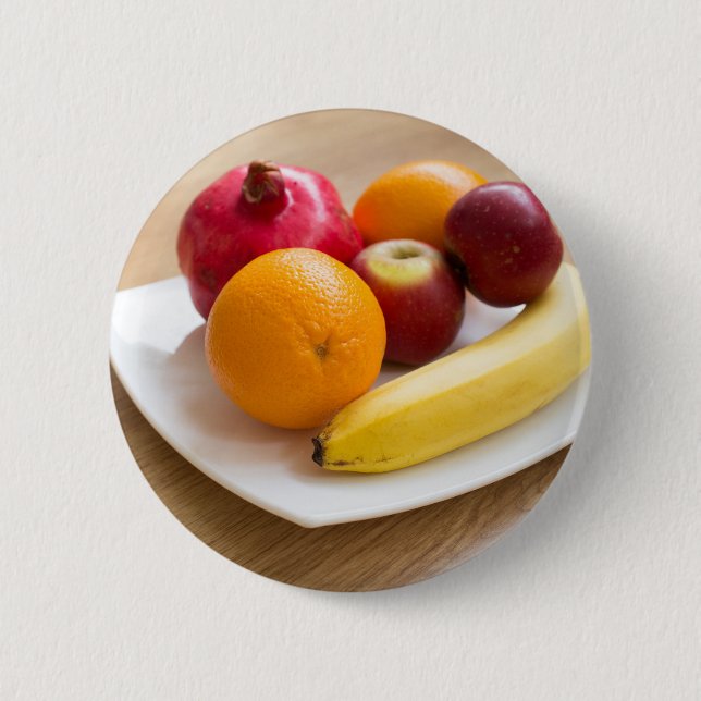 Ripe fruits 6 cm round badge (Front)