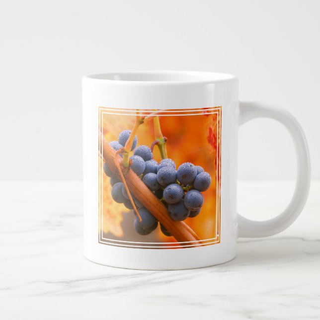 Ripe Grape In Vineyard Large Coffee Mug (Right)