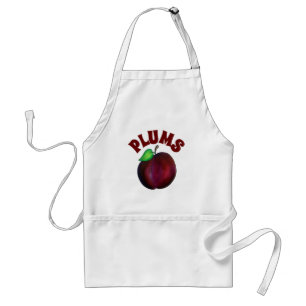 Ripe Juicy Summer Purple Plum Fruit Print Standard Apron