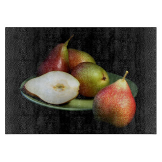 Ripe, luscious pears glass cutting board
