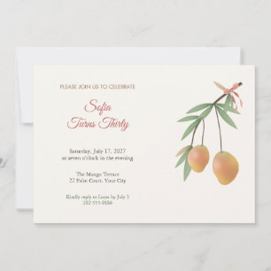 Ripe Mango Branch Thirtieth Birthday Invitation